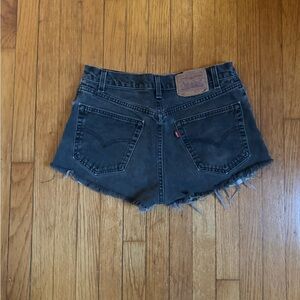 Vintage Levi's Women's Charcoal Grey Jean cutoff Shorts
